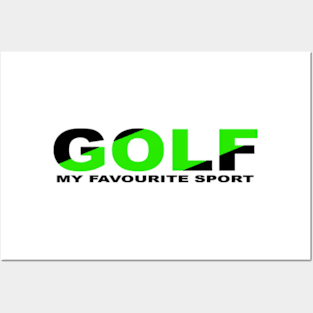 GOLF-SPORT,-BLACK-AND-GREEN-COLOR Posters and Art